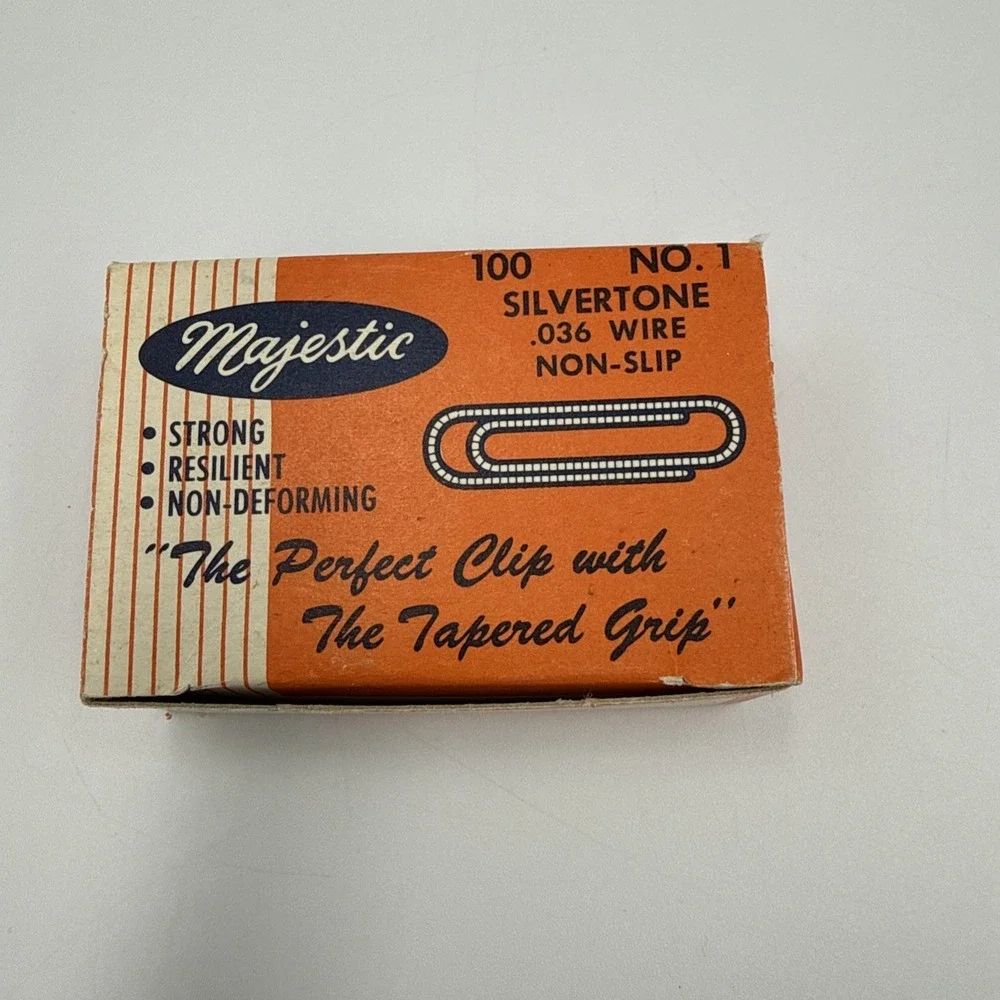 Vintage Majestic GEM Paper Clips No. 1 , .036 Wire Non Slip